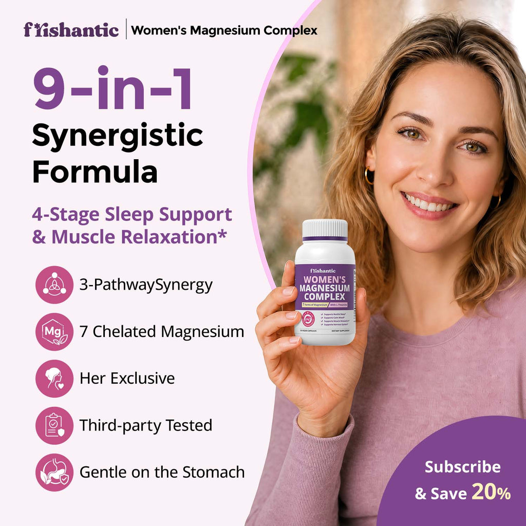Magnesium Complex for Women,Slow Release Non-GMO 2-Month Capsules