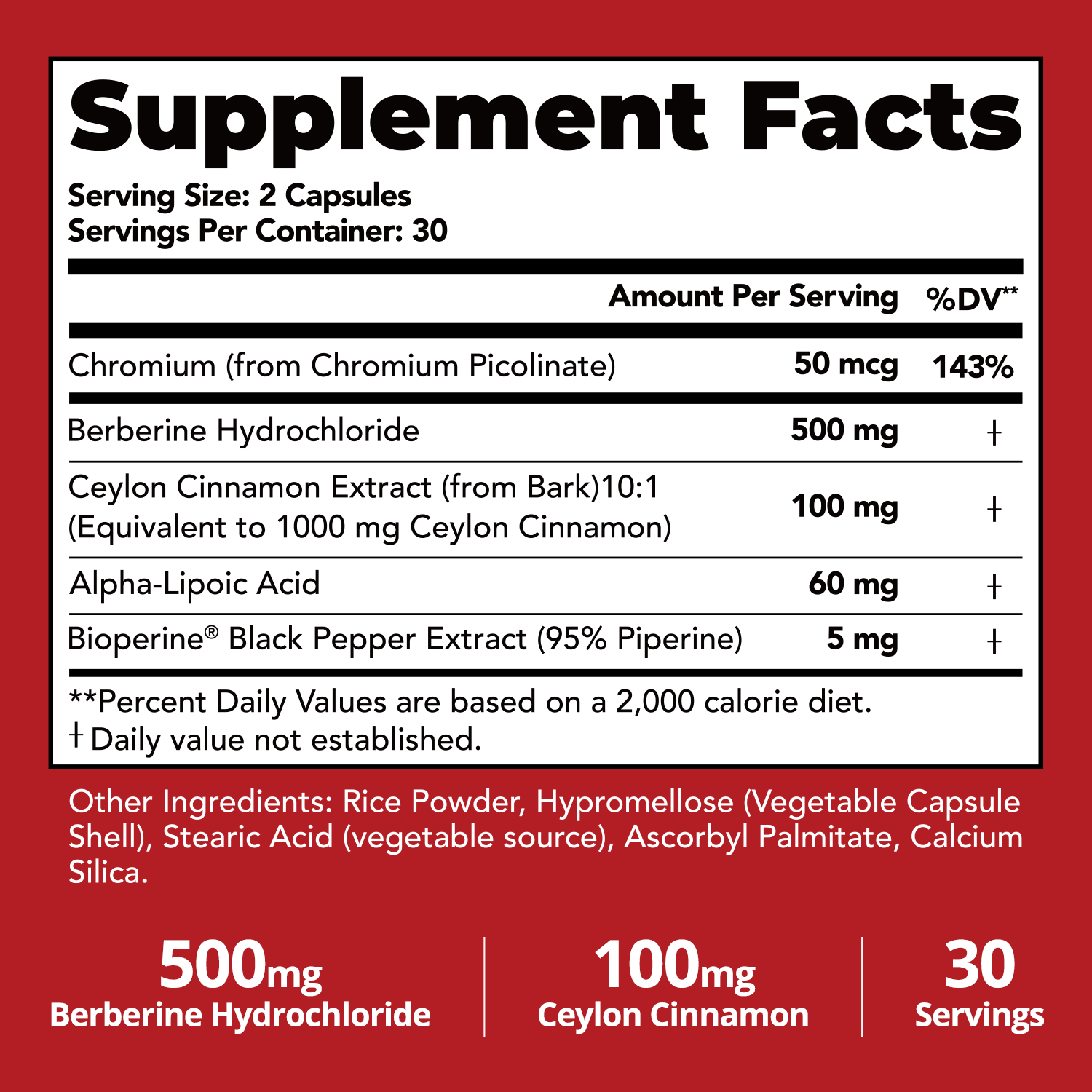 Berberine Supplement with Ceylon Cinnamon