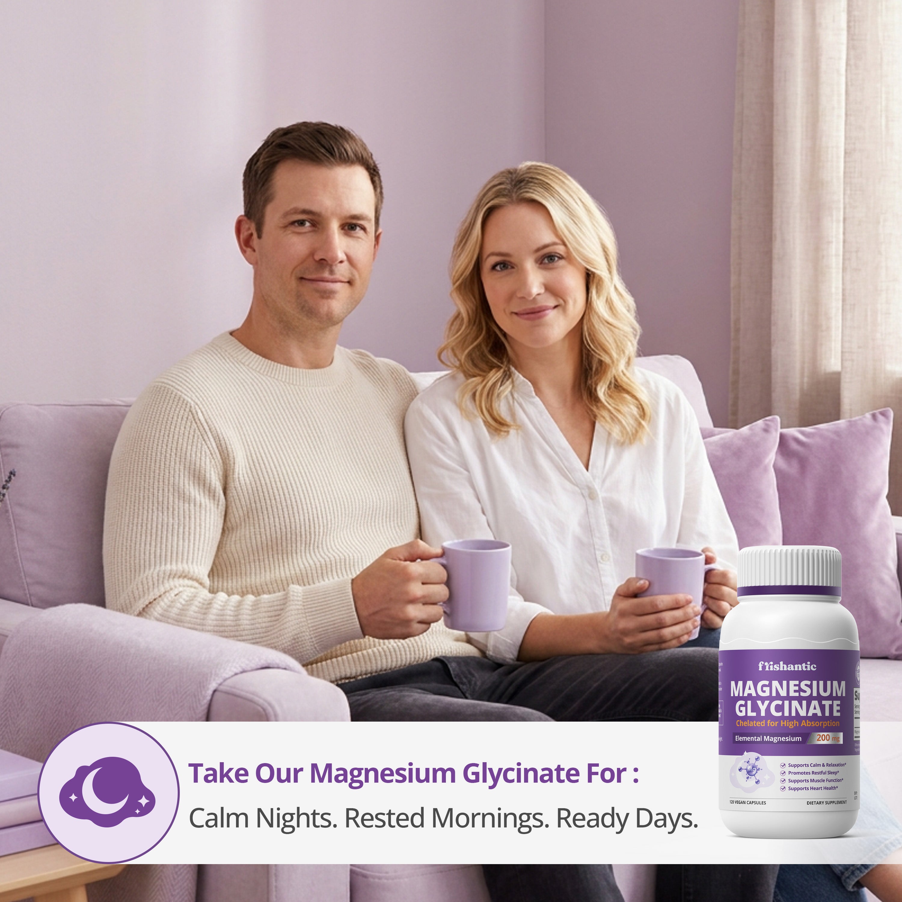 Magnesium Glycinate 200mg, Chelated, 60 Capsules